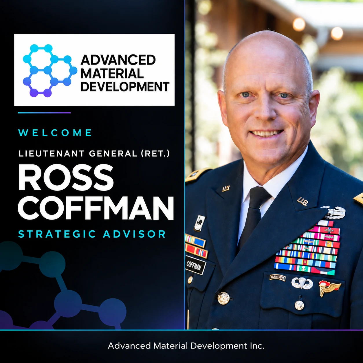 AMD announcement welcoming Lieutenant General retired Ross Coffman as Strategic Advisor